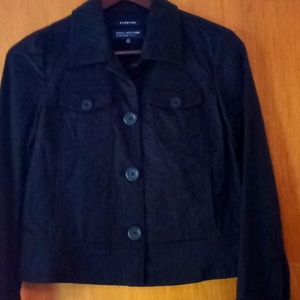 Jones New York jean jacket size PS black